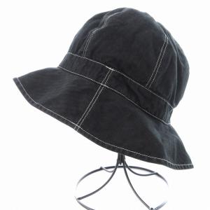 バケットハット バケハ ステッチデザイン 帽子 黒 ブラック /MM SH OF