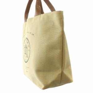 ANYA HINDMARCH トートバッグ ハンドバッグ キャンバス レザー ロゴ プリント ベージュ 茶 ブラウン