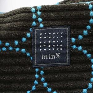 mina perhonen tambourine トートバッグ ハンドバッグ ショルダーバッグ 2way ウール 水色 ライトブルー 茶 ブラウン