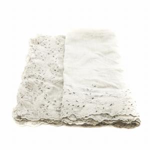 Faliero Sarti カットワークストール レース 刺繍 シルク混 絹 グレー /AN39 SH OF