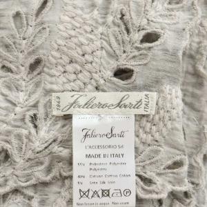 Faliero Sarti カットワークストール レース 刺繍 シルク混 絹 グレー /AN39 SH OF