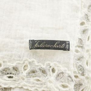 Faliero Sarti カットワークガーゼストール レース グレー