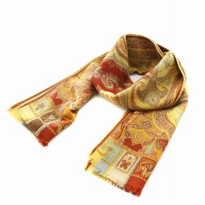 ストール フリンジ ペイズリー柄 ベージュ 茶 ブラウン /AN36 SH OF