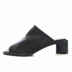 Acne Studios サンダル ミュール オープントゥ チャンキーヒール レザー 36 23cm 黒 ブラック