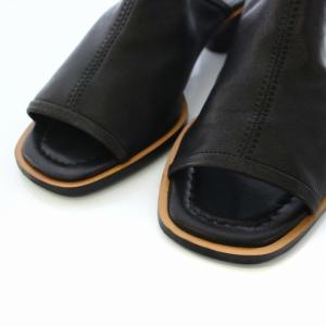 Acne Studios サンダル ミュール オープントゥ チャンキーヒール レザー 36 23cm 黒 ブラック