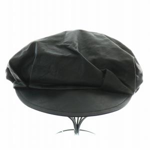 Tao キャスケット 帽子 レザー 牛革 黒 ブラック