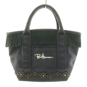 トートバッグ ハンドバッグ キャンバス スタッズ フリンジ ロゴ刺繍 紺 ネイビー 黒 ブラック /YT