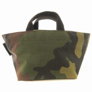 Hervé Chapelier ハンドバック カモフラ ボート型 キャンバス 鞄 カーキ