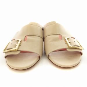 SANTONI ミュール フラットサンダル ベルト 靴 シューズ 38 24cm ベージュ /MM OF