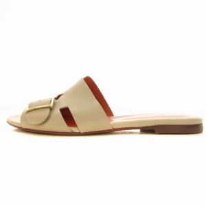 SANTONI ミュール フラットサンダル ベルト 靴 シューズ 38 24cm ベージュ /MM OF