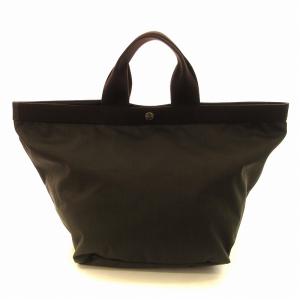 トートバッグ 舟形 ナイロン 鞄 茶 ブラウン