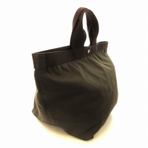 Hervé Chapelier トートバッグ 舟形 ナイロン 鞄 茶 ブラウン