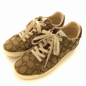 COACH シグネチャー クリップ ロー トップ スニーカー シューズ 靴 US 7B 24cm 茶 ブラウン G4967