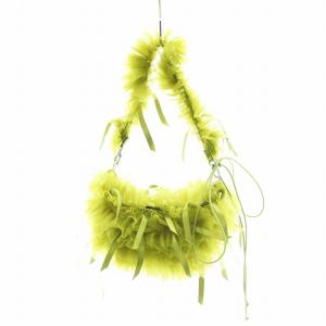 24AW チュールリボンバッグ ハンドバッグ フリル 緑 グリーン