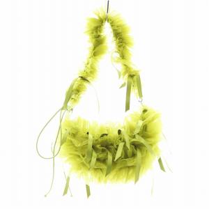 SNIDEL 24AW チュールリボンバッグ ハンドバッグ フリル 緑 グリーン