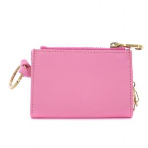 IL BISONTE キーケースコインパース キーリング 二つ折り 4連 レザー ピンク