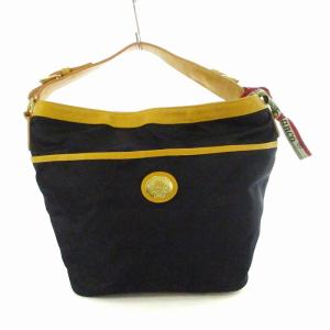 ショルダーバッグ ハンドバッグ レザー ナイロン 2WAY 鞄 紺 ネイビー /MM SH OF