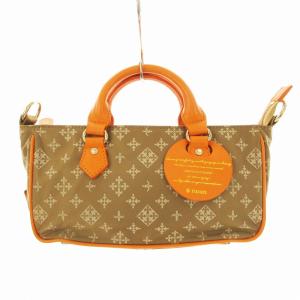 ショルダーバッグ ハンドバッグ 2WAY 総柄 バロック ナイロン 鞄 オレンジ /MM