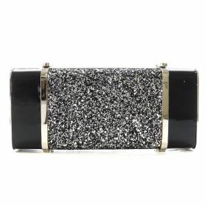 クラッチケース クラッチバッグ グリッター シルバー色 黒 ブラック /AN31 OF