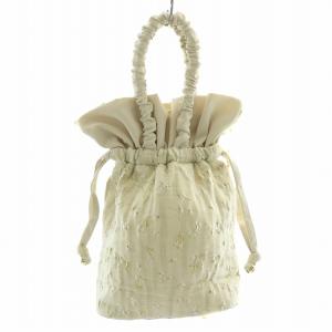 Chesty 24SS ジャガードショルダーバッグ 2WAY ハンドバッグ 巾着 花柄 刺繍 F ベージュ ゴールド色 タグ付き