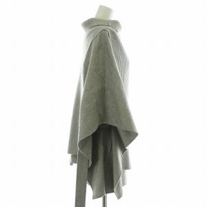 ADORE ドッキングポンチョニット リブ 長袖 タートルネック 切替 ウール 38 M グレー