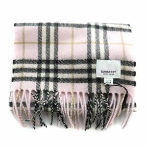 BURBERRY マフラー ノバチェック カシミヤ 127×20cm ピンク