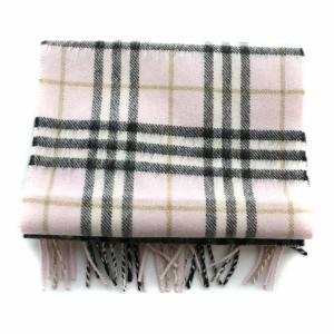 BURBERRY マフラー ノバチェック カシミヤ 127×20cm ピンク