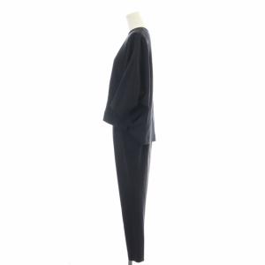 ENFOLD オールインワン ジャンプスーツ ドルマンスリーブ 五分袖 タック テーパード 36 S 紺 ネイビー