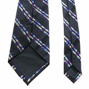 PAUL SMITH ワイドタイ ネクタイ ストライプ柄 絹 シルク 紺 ネイビー