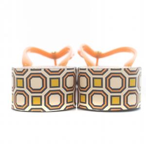 TORY BURCH カットアウト カーブド ウェッジ フリップフロップ フレッシュ メロン/バレエ ピンク オクタゴン ビーチサンダル