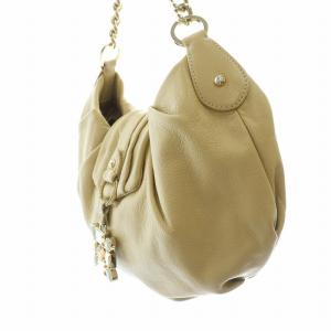 EPOCA ハンドバッグ ワンハンドル チェーン レザー ビジュー ベージュ /BB GY18