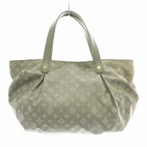 russet ハンドバッグ ナイロン レザー 切替 総柄 グレー