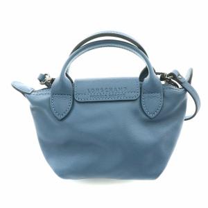 Longchamp 2WAY ルプリアージュ ショルダーバッグ ハンドバッグ ミニ レザー ロゴ 紺 ネイビー
