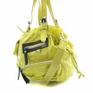 DIESEL 2WAY ハンドバッグ ショルダーバッグ ナイロン 黄緑 ライトグリーン /BB GY18