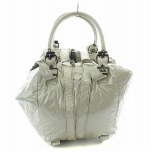 DIESEL 2WAY ハンドバッグ リュックサック デイパック ナイロン ロゴ ポーチ シルバー色 /BB GY18