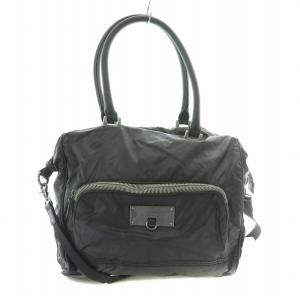 2WAY ハンドバッグ ショルダーバッグ ナイロン ロゴ 装飾 黒 ブラック /BB GY18