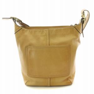COACH ショルダーバッグ レザー ロゴチャーム 茶 ブラウン F12376