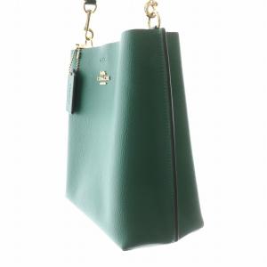 COACH ハンドバッグ ワンハンドル レザー ロゴチャーム 緑 グリーン C8901 /BB GY18