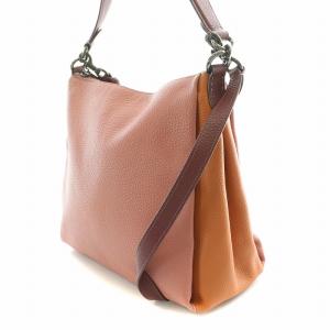 COACH 2WAY ハンドバッグ ワンハンドル ショルダーバッグ レザー ピンク 茶 ブラウン C0826