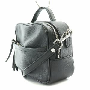 GIANNI CHIARIN 2WAY ショルダーバッグ ハンドバッグ レザー ロゴ プリント 黒 ブラック  /BB GY18