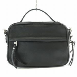 GIANNI CHIARIN 2WAY ショルダーバッグ ハンドバッグ レザー ロゴ プリント 黒 ブラック  /BB GY18