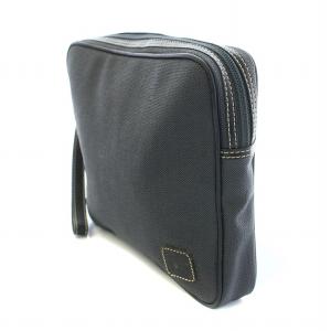 dunhill クラッチバッグ セカンドバッグ ヘリンボーン ロゴパッチ グレー