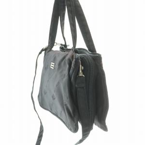 ETRO 2WAY ショルダーバッグ ハンドバッグ ミニ ナイロン ロゴ 装飾 裏地ペイズリー柄 黒 ブラック