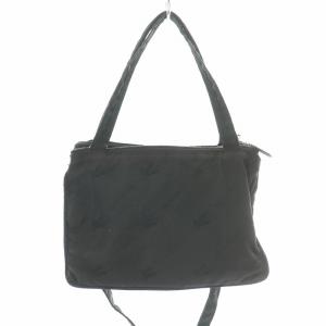 ETRO 2WAY ショルダーバッグ ハンドバッグ ミニ ナイロン ロゴ 装飾 裏地ペイズリー柄 黒 ブラック