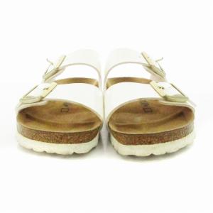 BIRKENSTOCK アリゾナ サンダル エナメル ベルト 靴 シューズ 24cm 白 ホワイト