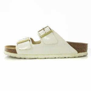 BIRKENSTOCK アリゾナ サンダル エナメル ベルト 靴 シューズ 24cm 白 ホワイト