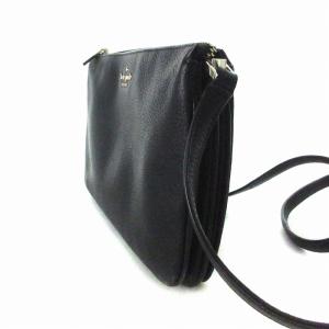 kate spade new york ショルダーバッグ 斜めがけ レザー スクエア 黒 ブラック
