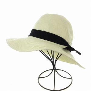 中折れ ハット 帽子 ペーパークロス リボン SMILE JAPAN ベージュ /EA