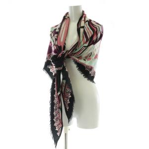 Emilio Pucci ストール プッチ柄 総柄 三角 ピンク 黒 ブラック