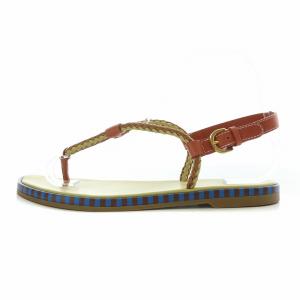Sergio Rossi トングサンダル ストラップ フラット レザー 36 23cm マルチカラー /BB OF